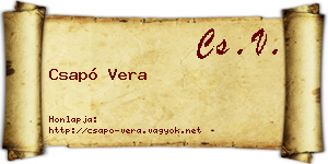 Csapó Vera névjegykártya